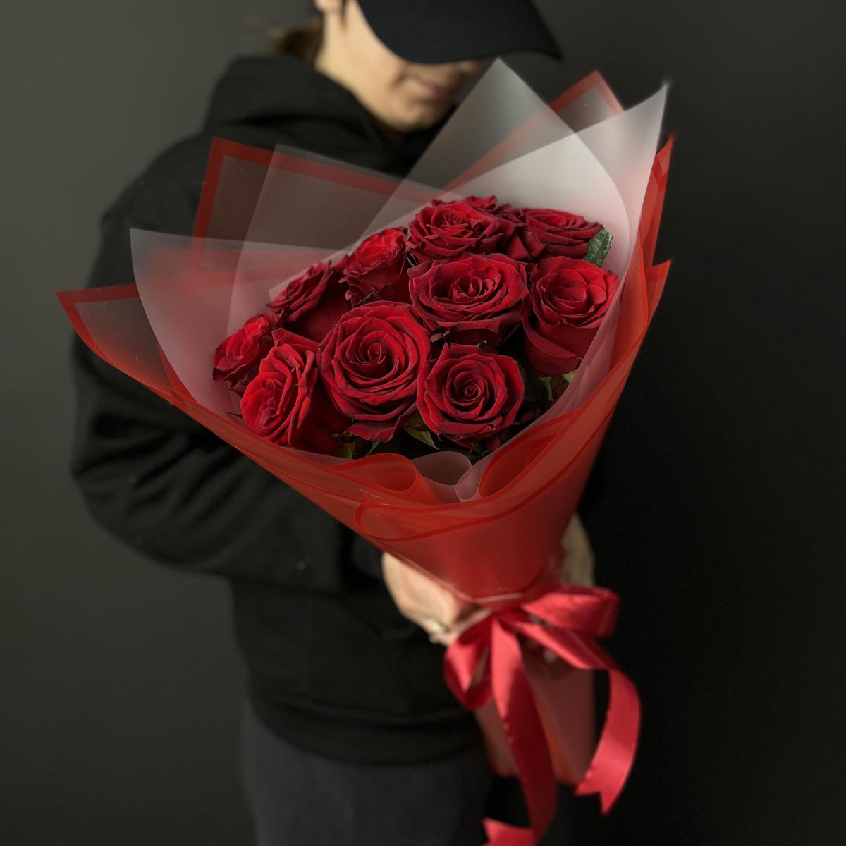 Красные эквадорские розы 40 см
