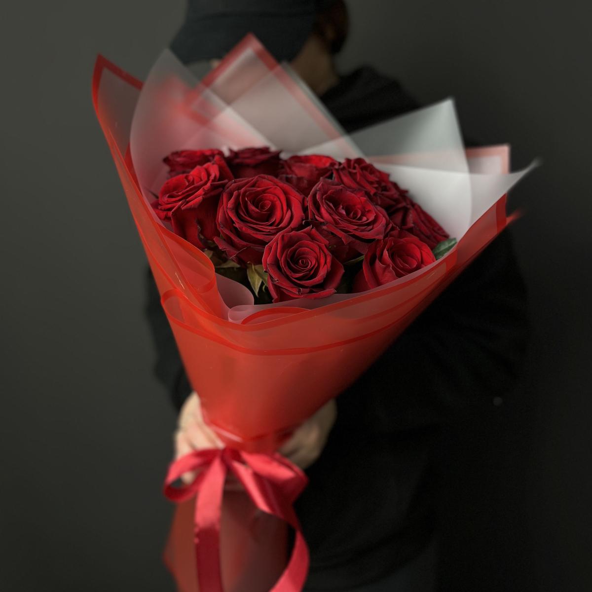 Красные эквадорские розы 40 см