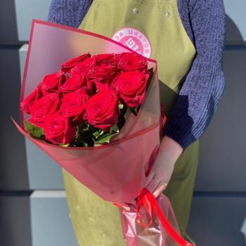 Красные розы 60 см 15 шт. (Россия) № - 8148