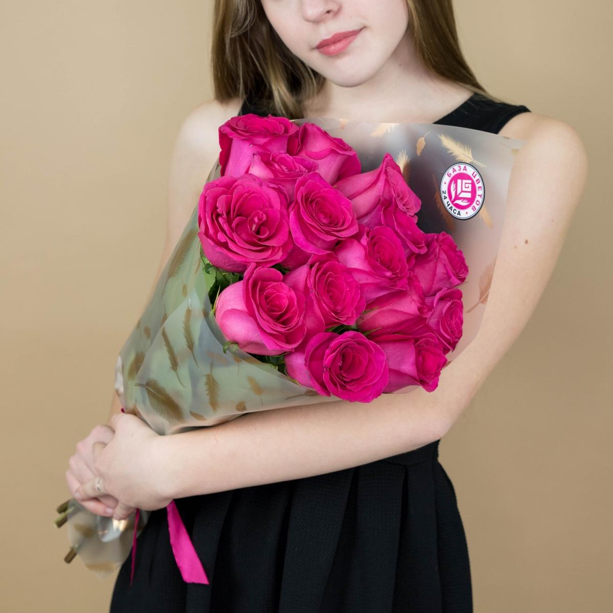 Букет из розовых роз 15 шт 40 см (Эквадор) (№: 2144)