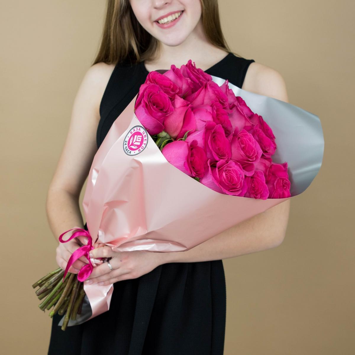 Букет из розовых роз 21 шт. (40 см) (артикул букета: 2148)