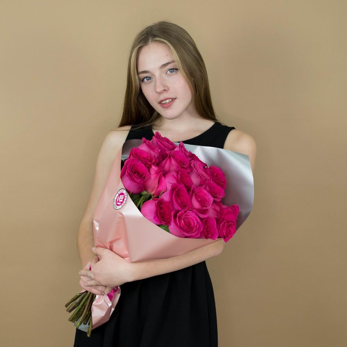 Моно-композиция из розовых роз 40 см