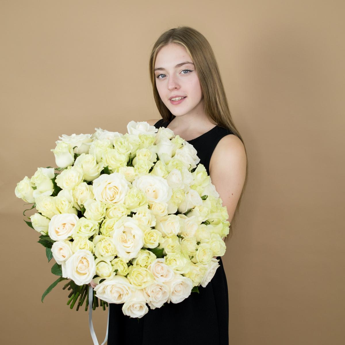 Букет из белых роз 101 шт 40 см (Эквадор) Артикул: 2220