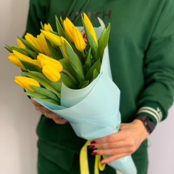 Тюльпаны жёлтые 15 шт [код  3380]