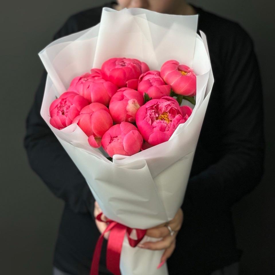 Букет с пионами 9 шт (код товара  3960)